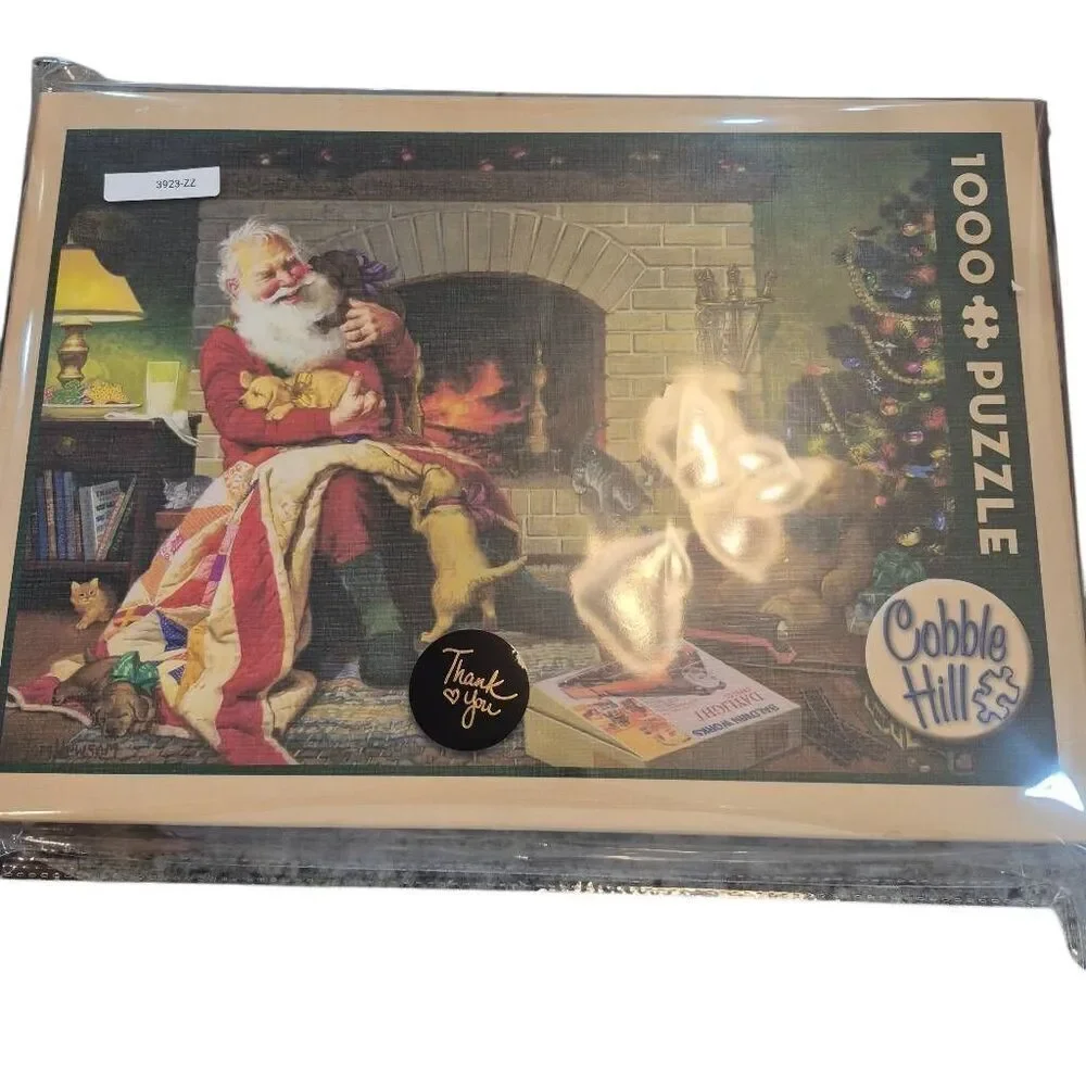 Cobble Hill Santa's Favorite Quilt 1000 pc Jigsaw Puzzle USED